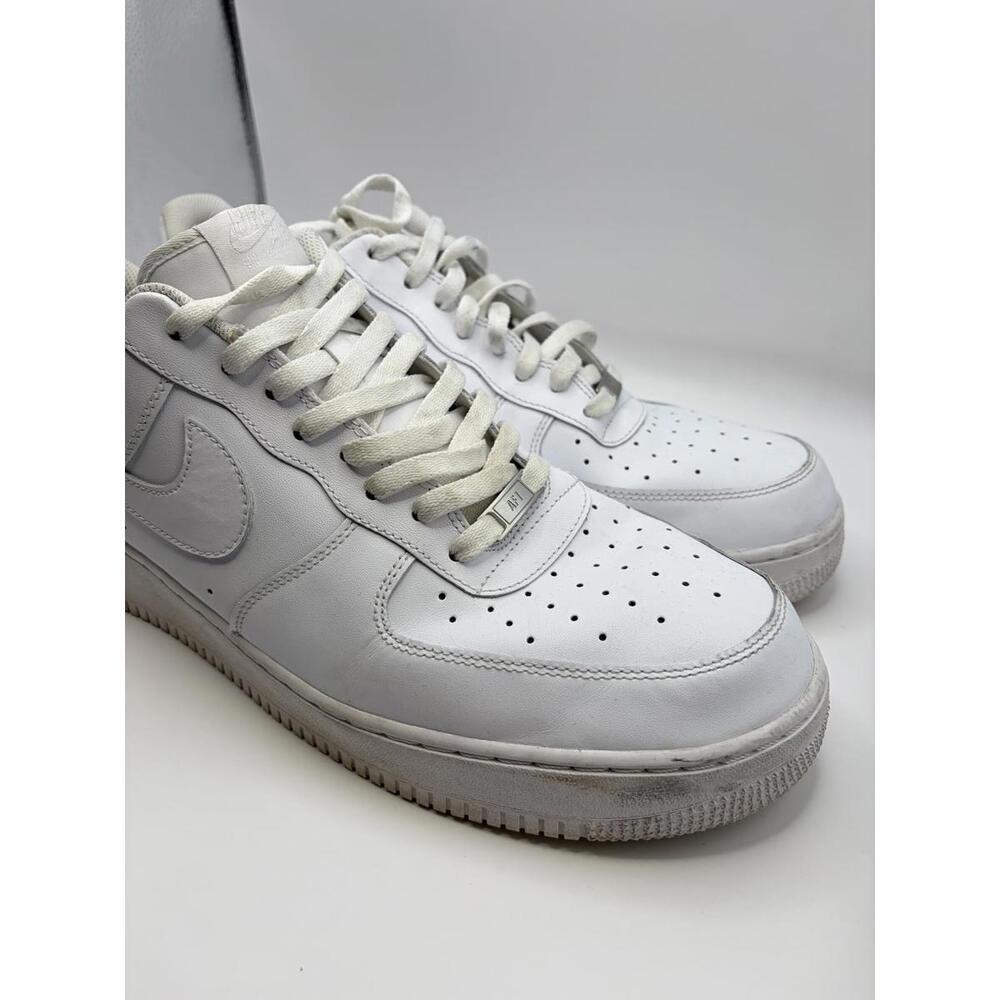 Nike Air Force 1 Low ’07 Triple White Leather Sneakers Size 16 Men CW-2288-111 - Picture 3 of 16
